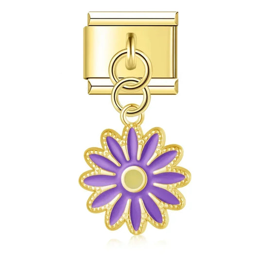 Purple Daisy Pendant Charm