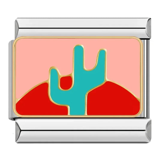 Pink Sunset Cactus Charm