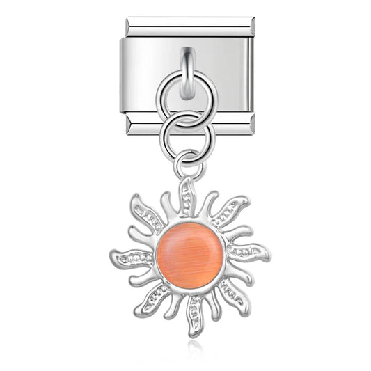 Orange Sun Pendant Charm