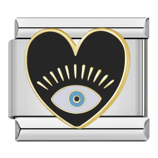 Charm Cœur et œil noir
