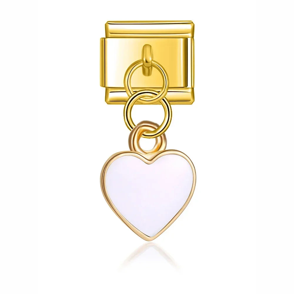 Very Light Pink Heart Pendant Charm