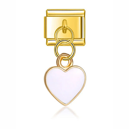 Very Light Pink Heart Pendant Charm