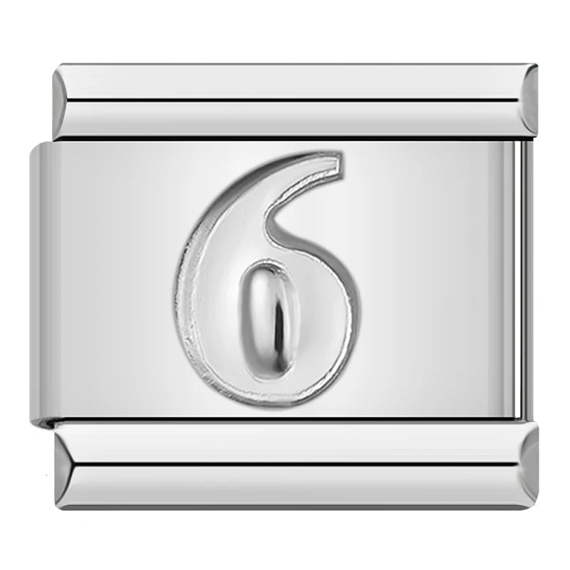 Silver Number Charms