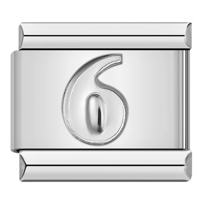 Silver Number Charms