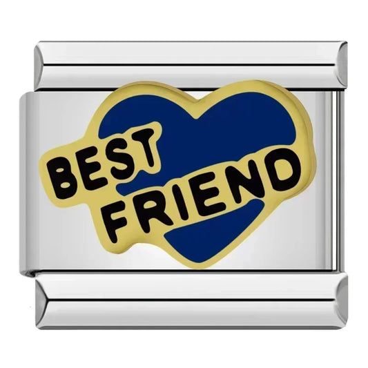 Best Friend Blue Heart Charm