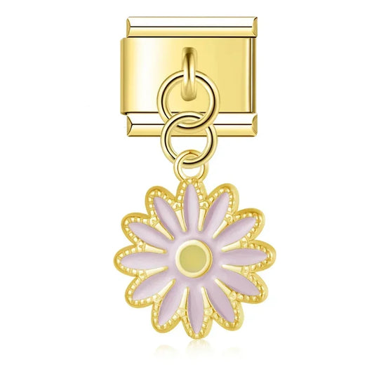 Light Pink Daisy Pendant Charm