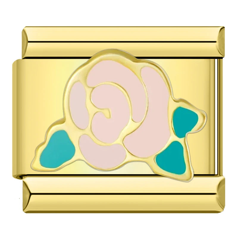Pink Rose Flower Charm