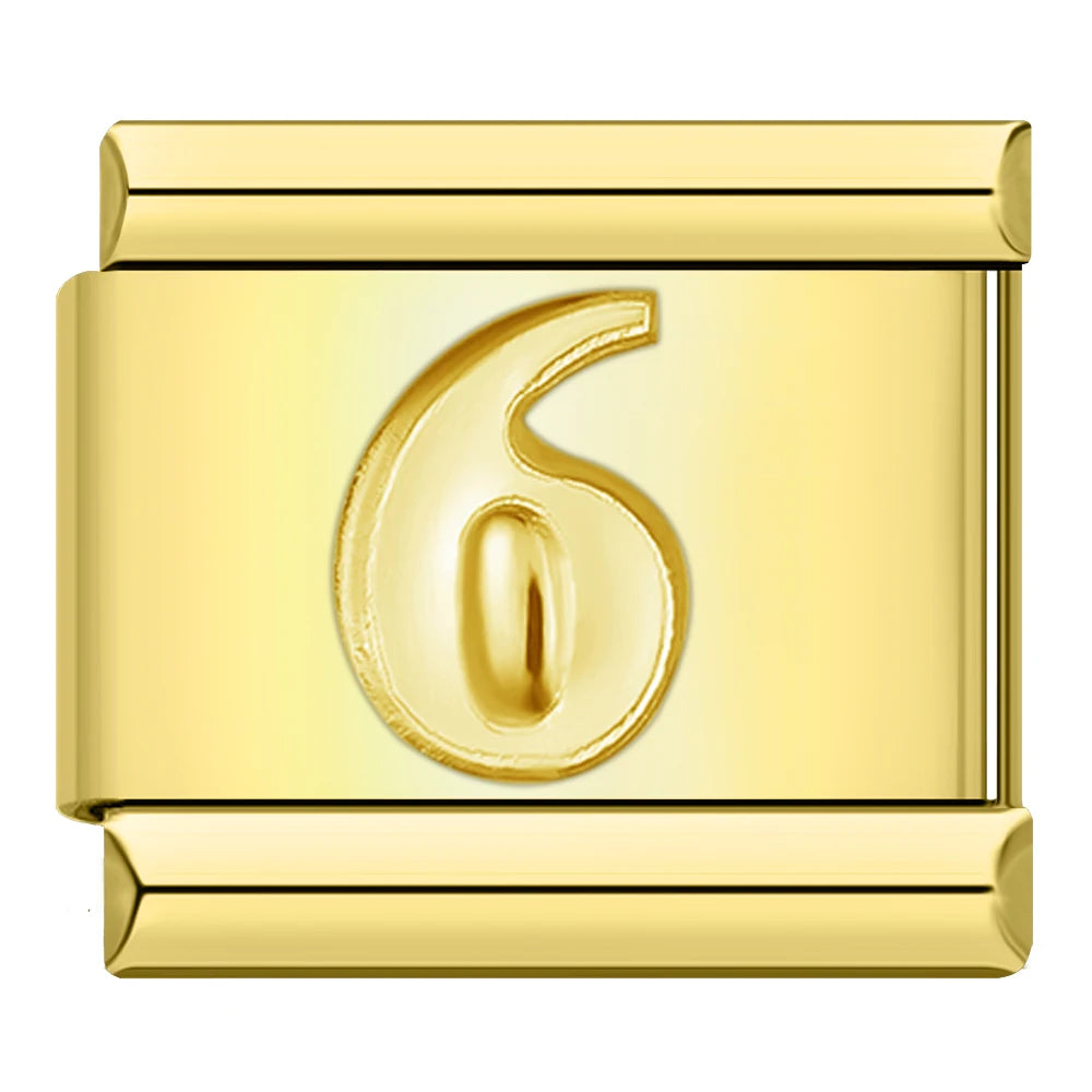 Gold Number Charms