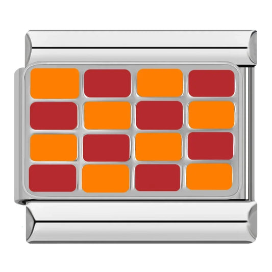 Orange and Red Checkered Charm