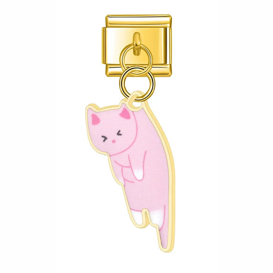 Pink Cat Pendant Charm
