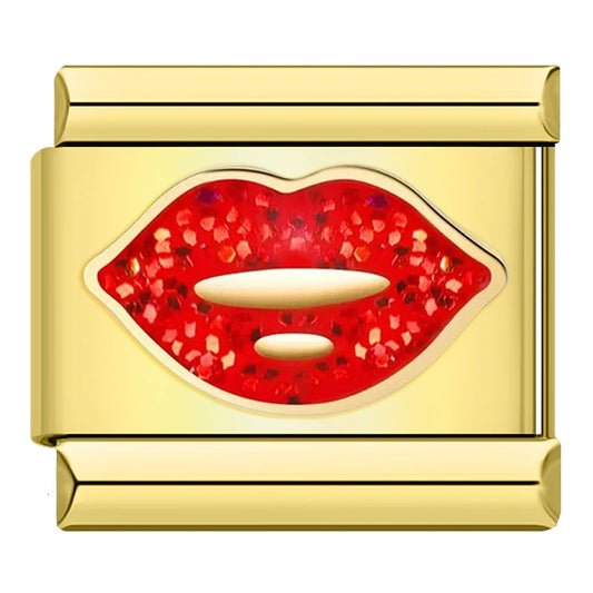 Glitter Red Lip Charm