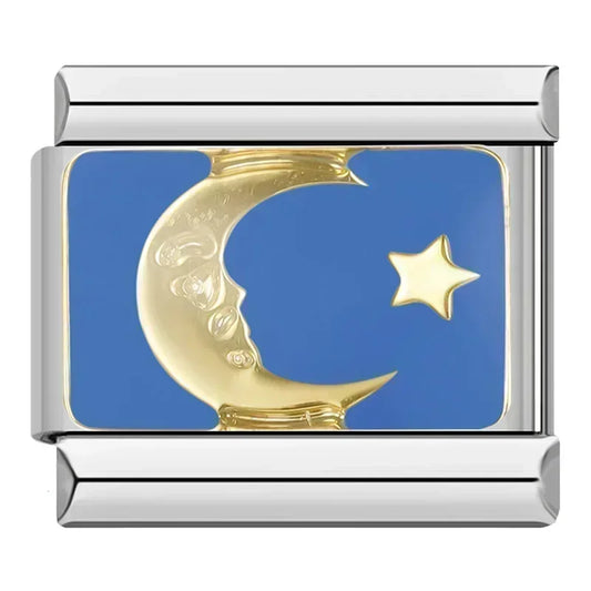 Moon & Star Blue Charm