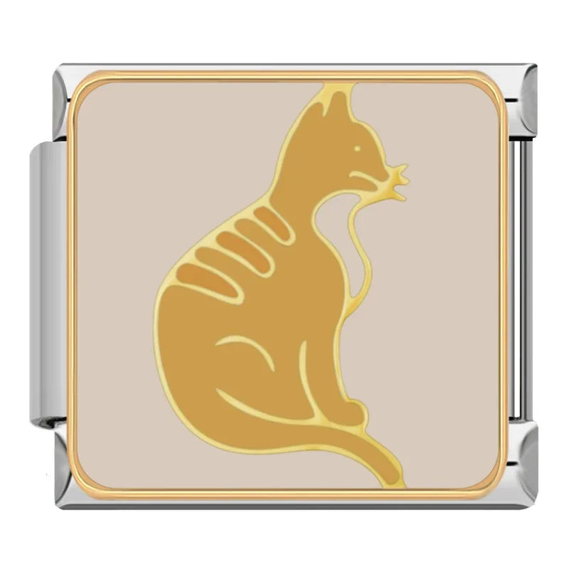 Yellow Tabby Cat Charm