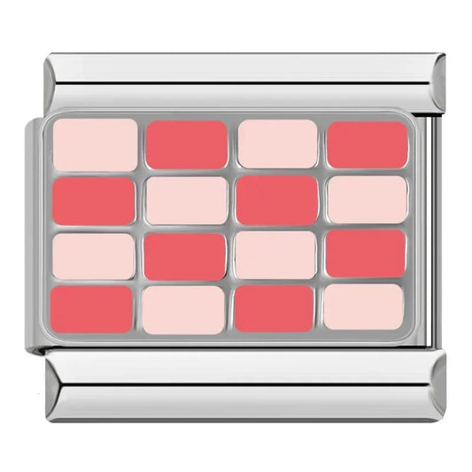 Breloque à carreaux roses clairs et foncés