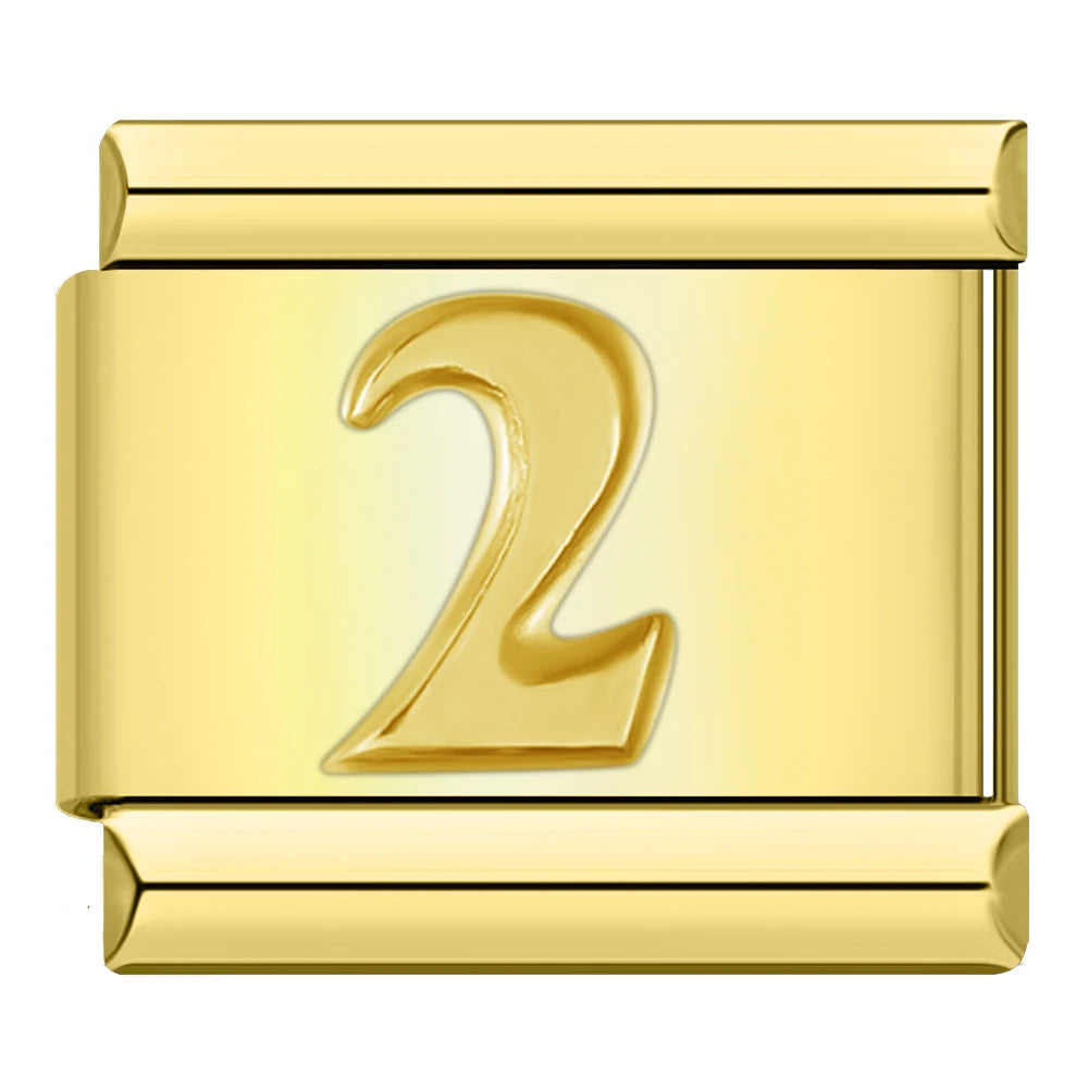 Gold Number Charms