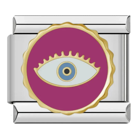 Breloque en forme d'œil cercle rose
