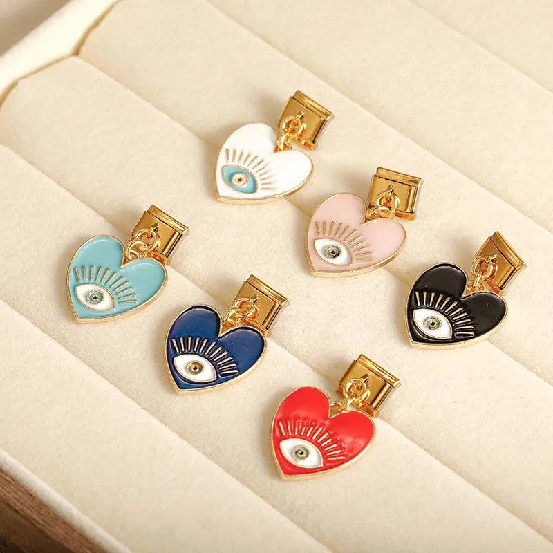 Black Eye Heart Pendant Charm