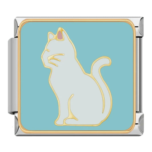 White Cat Blue Charm