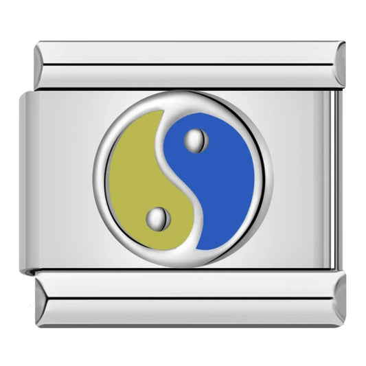 Yellow Blue Yin Yang Charm