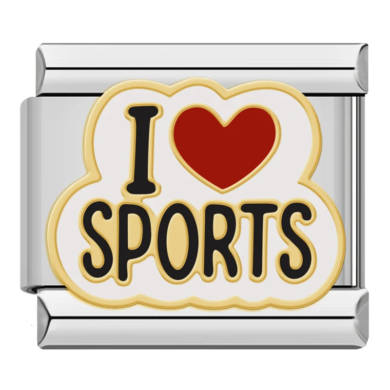 I Love Sports Charm