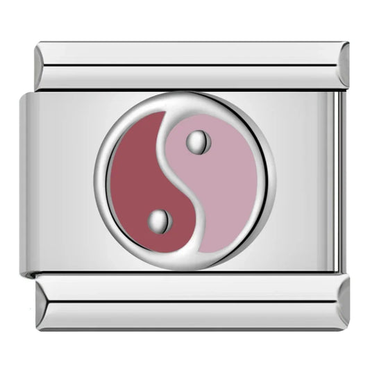 Breloque Yin et Yang Rose Rouge