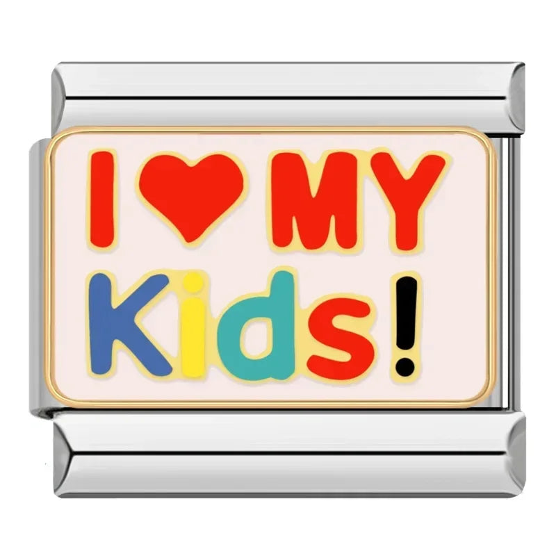 I Love My Kids Charm