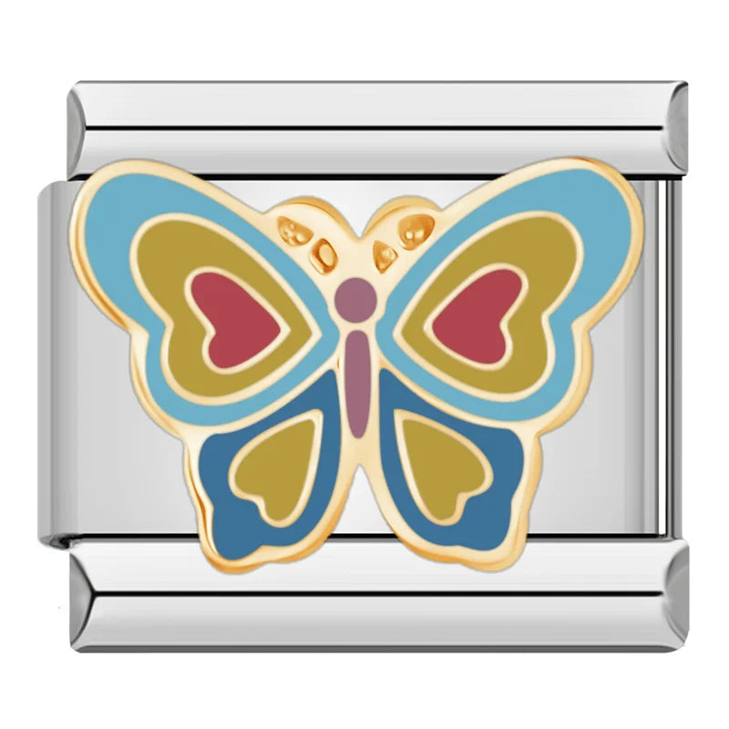 Vibrant Heart-Wing Butterfly Charm