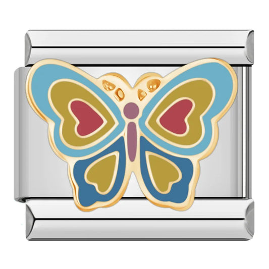 Vibrant Heart-Wing Butterfly Charm