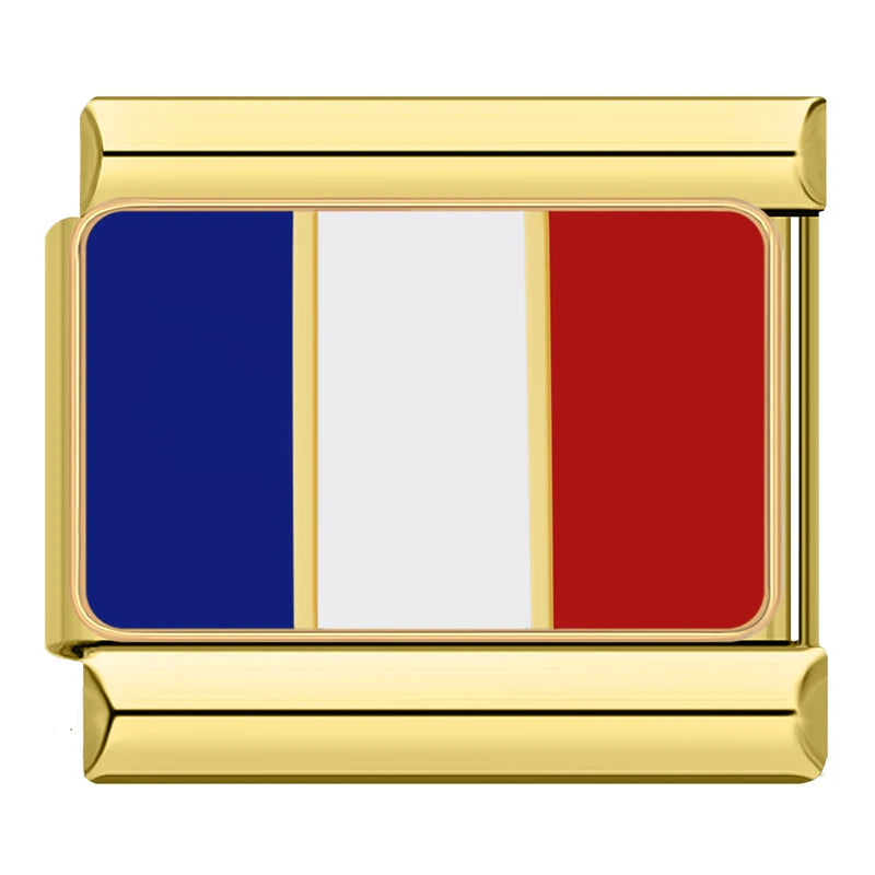 Colgante de Bandera de Francia en Oro