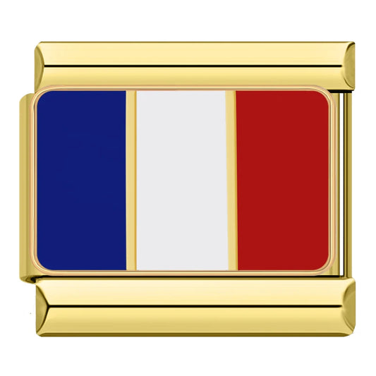 French Flag Gold Charm