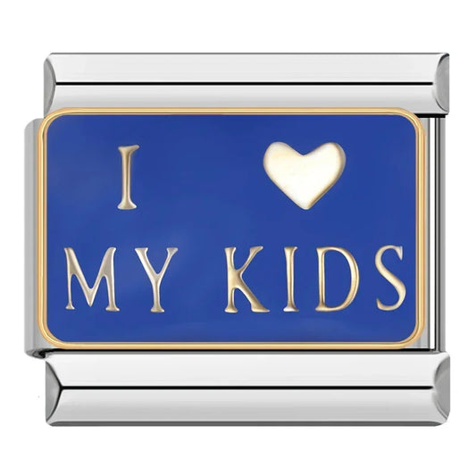 I Love My Kids Blue Charm