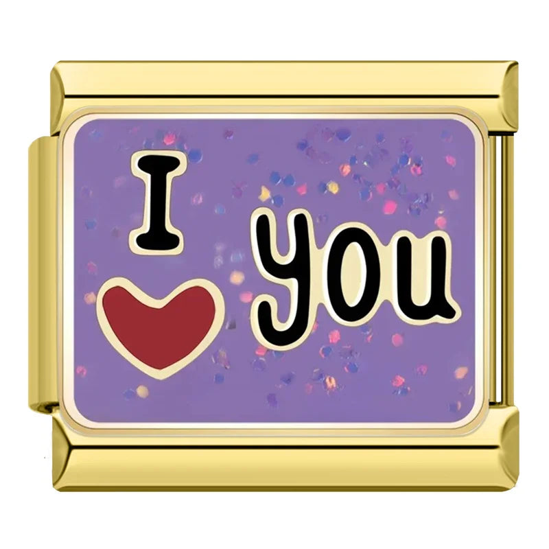 I Heart You Purple Charm