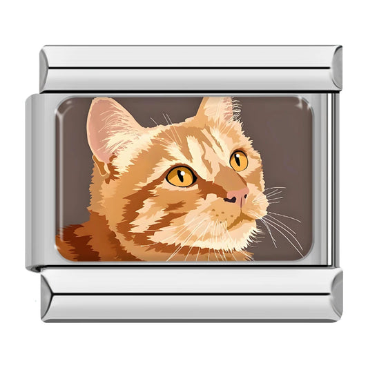 Orange Tabby Cat Charm