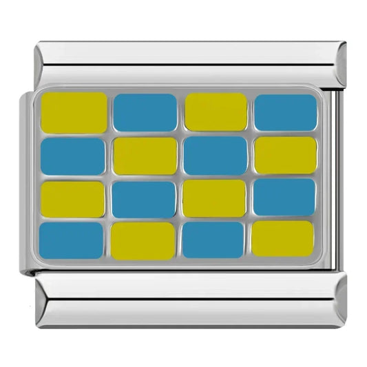 Yellow and Blue Checkered Charm