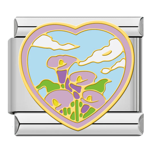 Breloque Cœur Lys Violet