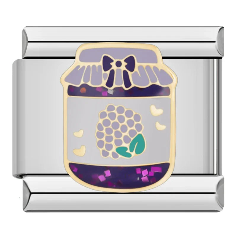 Glitter Purple Jam Jar Charm