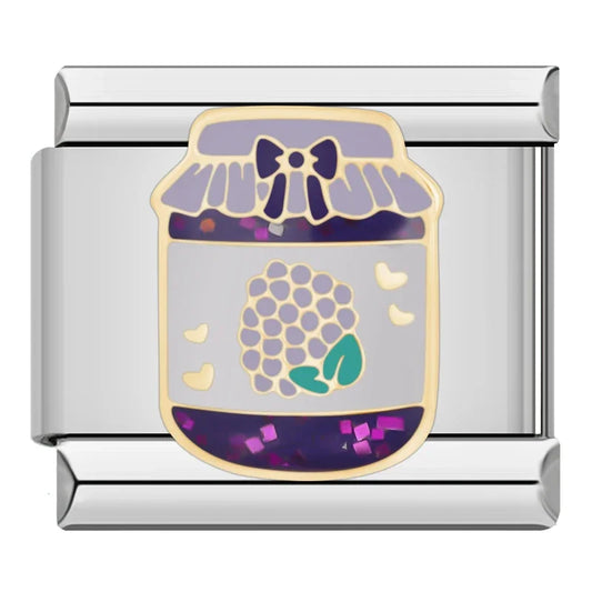 Glitter Purple Jam Jar Charm