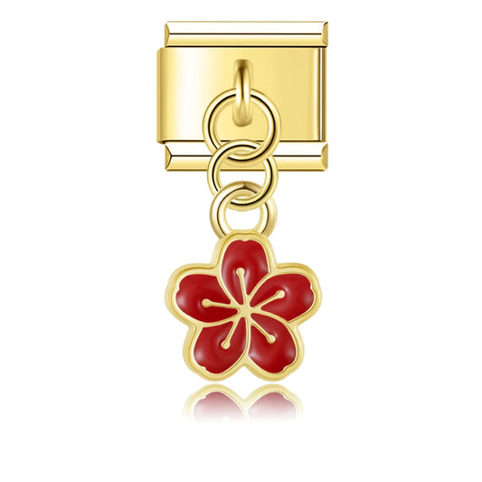 Red Cherry Blossom Pendant Charm