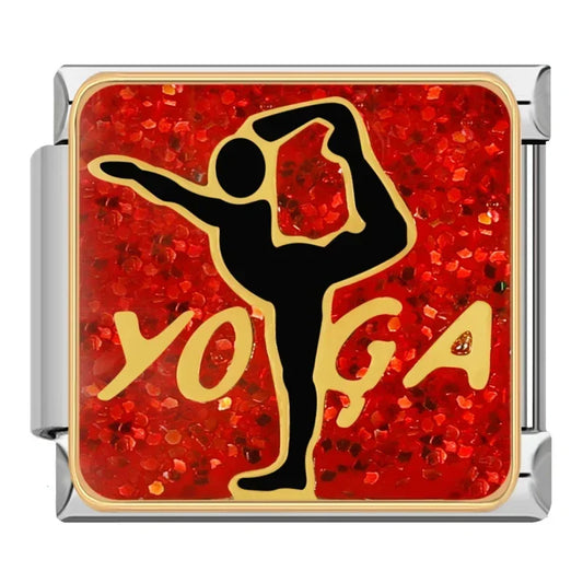 Red Glitter Yoga Charm