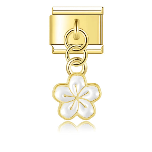 White Cherry Blossom Pendant Charm