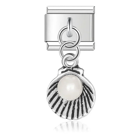 Shell with Pearl Pendant Charm