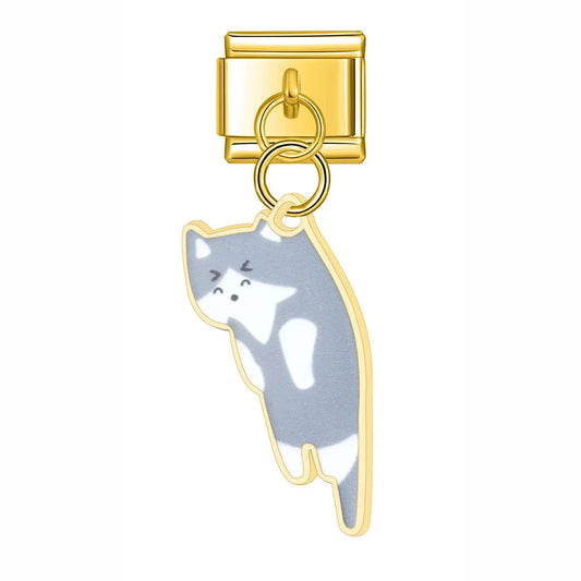 Grey Cat Pendant Charm