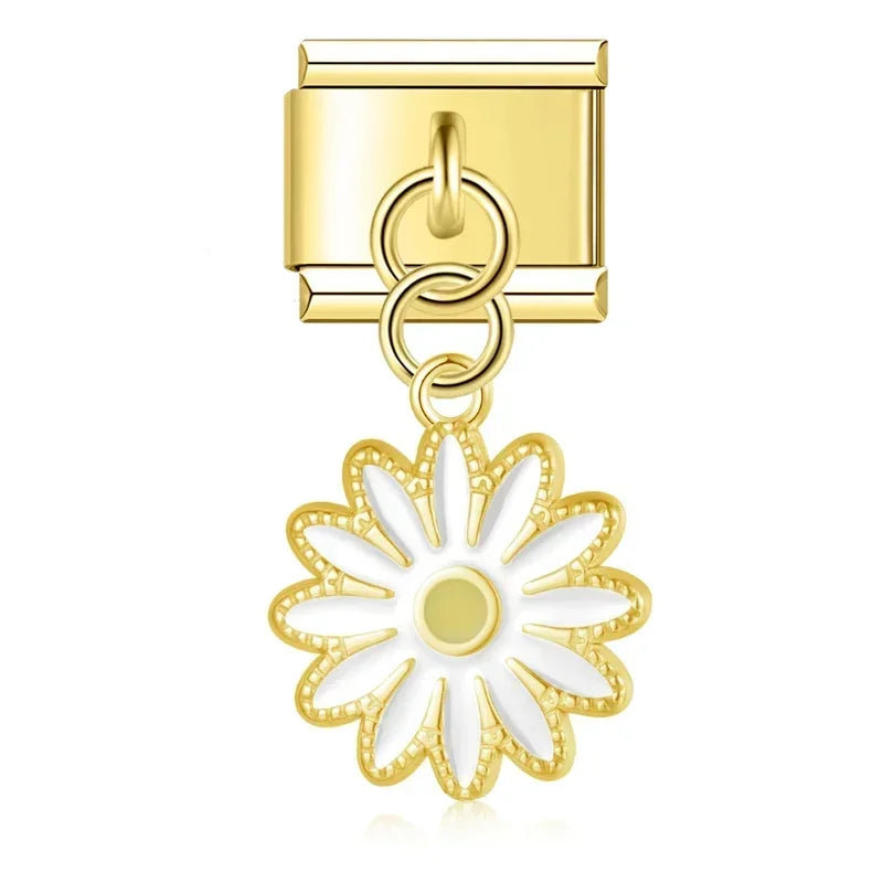 White Daisy Pendant Charm