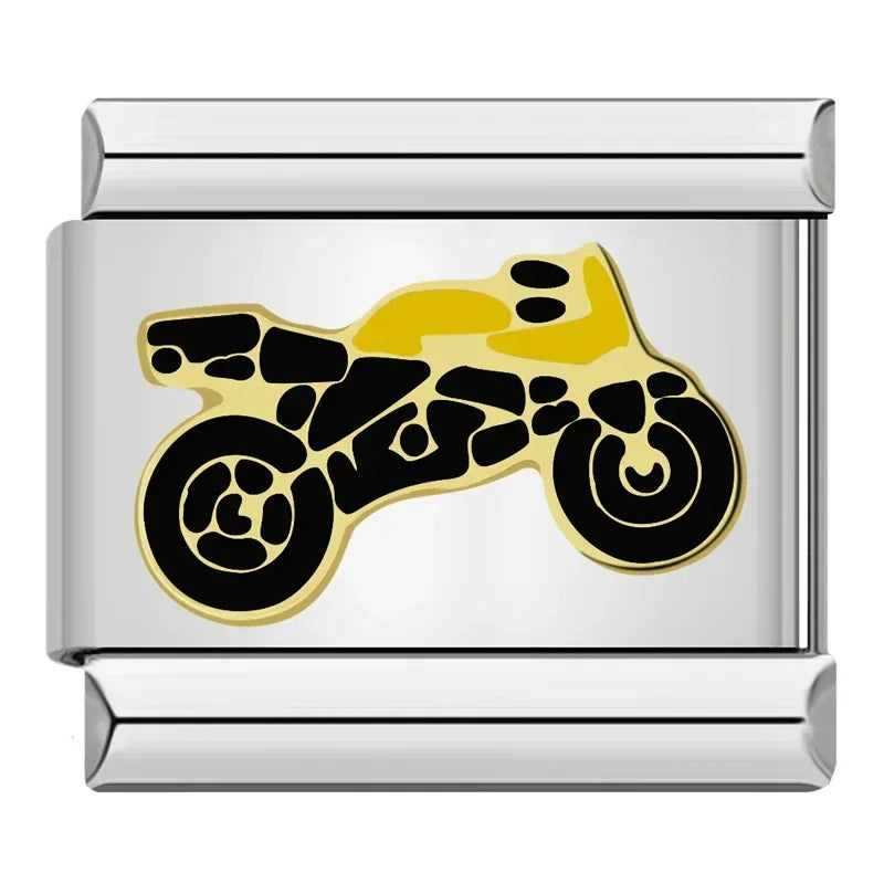 Yellow Motorcycle Charm