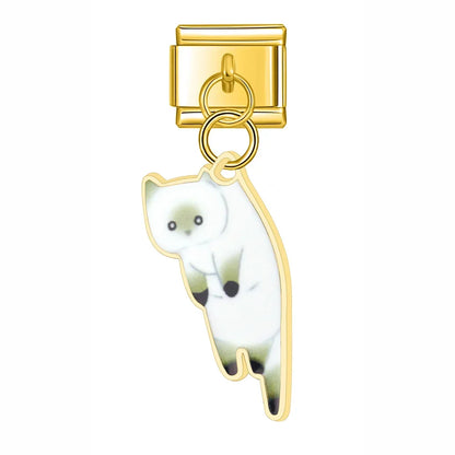 White Siamese Cat Pendant Charm