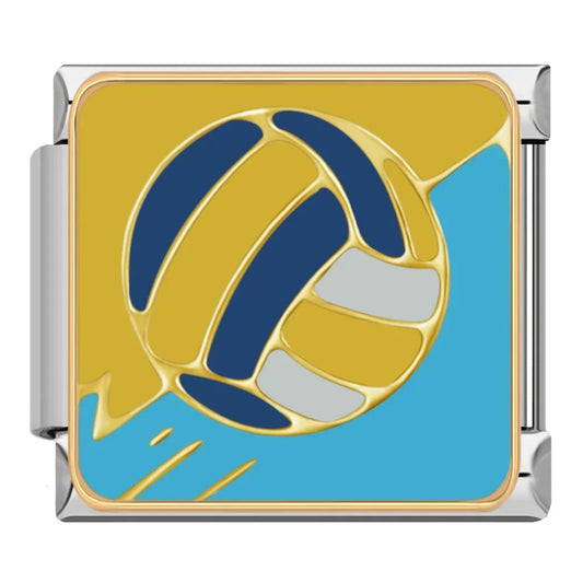 Yellow Blue Volleyball Charm