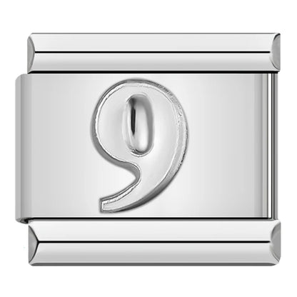 Silver Number Charms