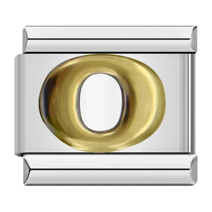 Silver Background Gold Letter Charms