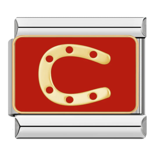 Red Horseshoe Charm