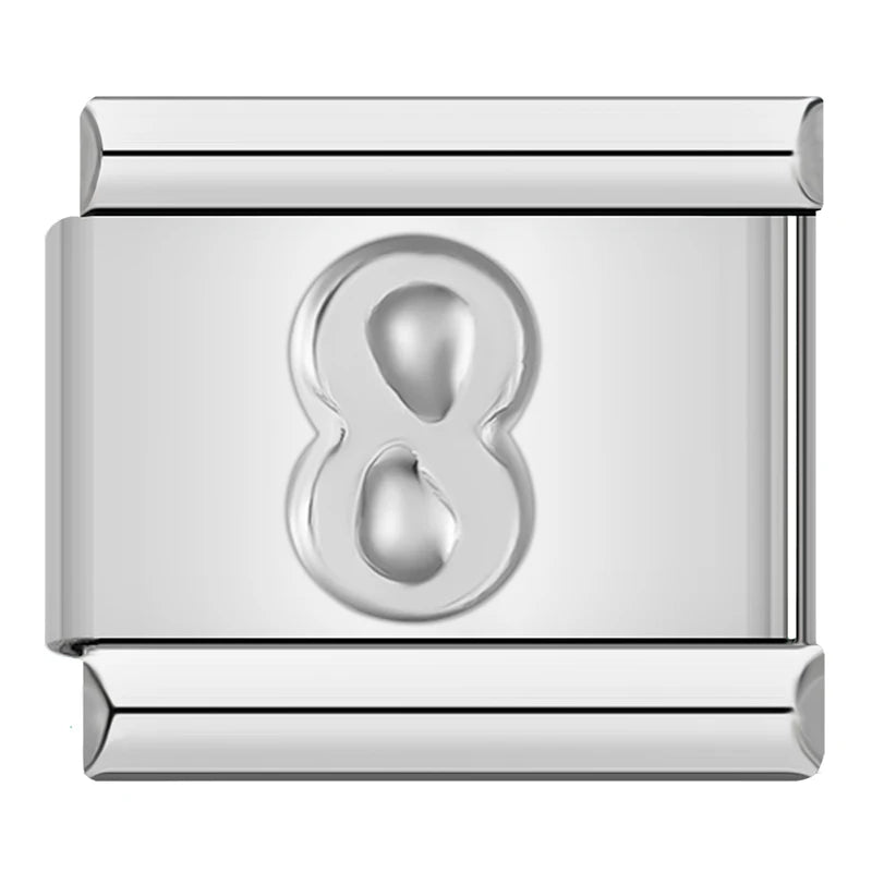 Silver Number Charms
